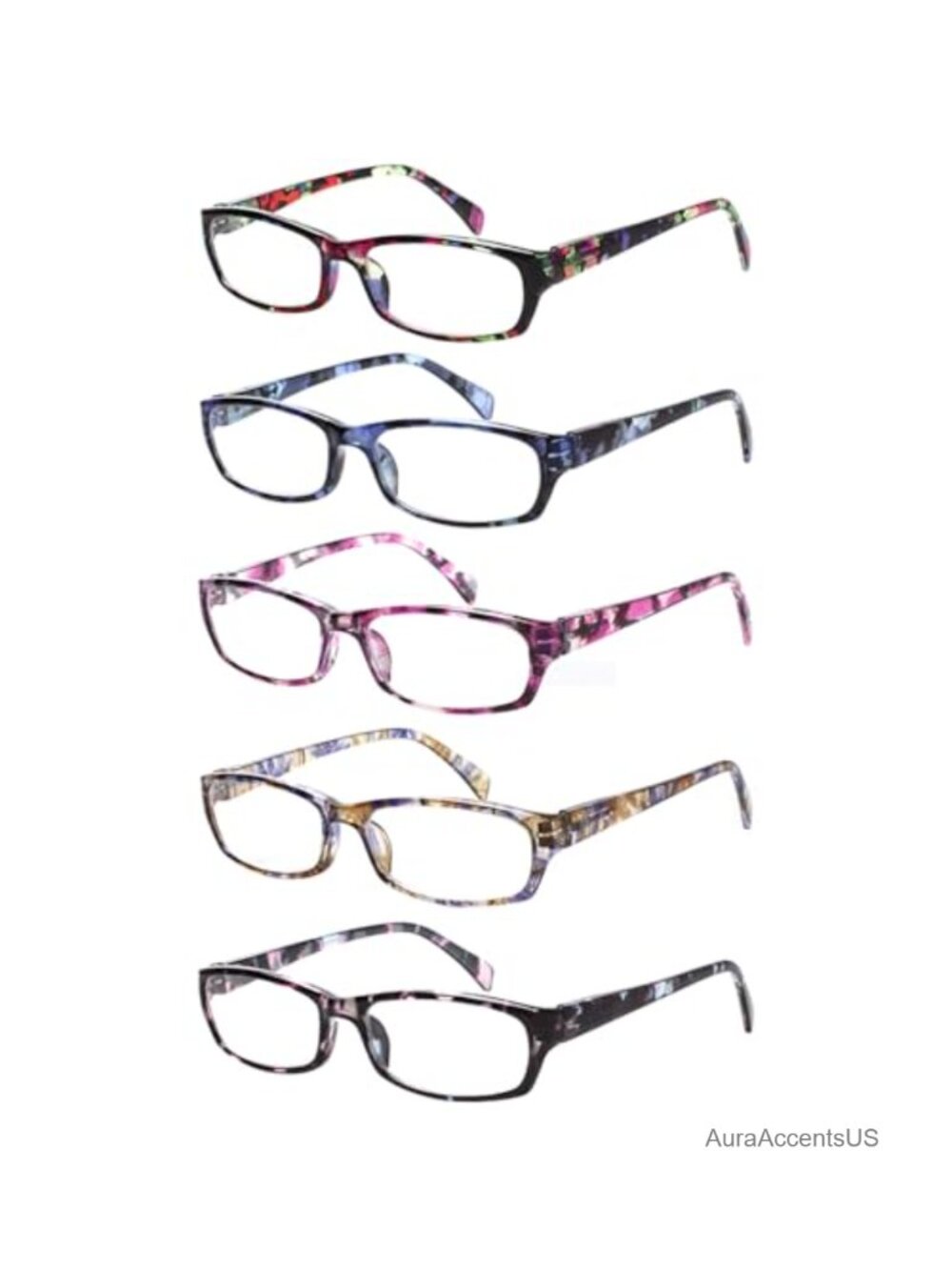 Reading Glasses 5 Pairs Spring Hinge Scratch-Resistant Readers